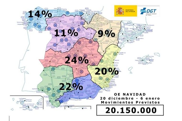 DGT estima 4 millones de desplazamientos en la fase final de Navidad