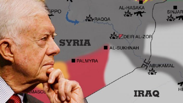 El expresidente Carter entrega a Putin un mapa secreto con las posiciones del Estado Islámico en Siria
