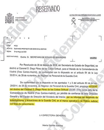 Marlaska ha mentido: Ni reestructuración ni 'pérdida de confianza', cesó a Pérez de los Cobos por negarse a filtrar las diligencias sobre el 8-M