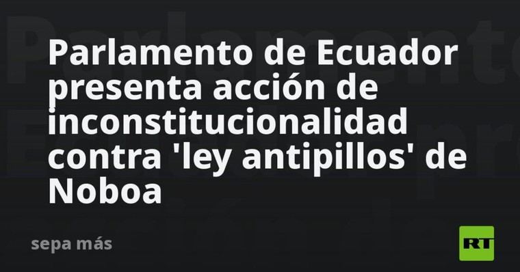 Ecuador impugna legalmente la 'ley antipillos' de Noboa