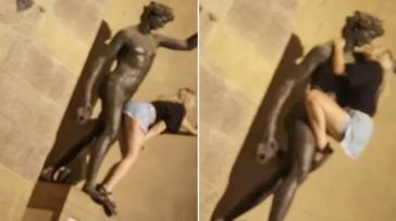 Turista simula acto sexual con la estatua del Bacco de Giambologna, Florencia