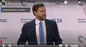 El vicepresidente J.D. Vance en Munich afea a la Unión Europea su deriva totalitaria