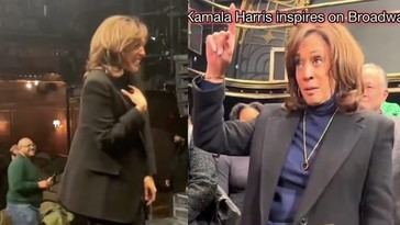 Kamala Harris aparece visiblemente ebria en el escenario de Broadway